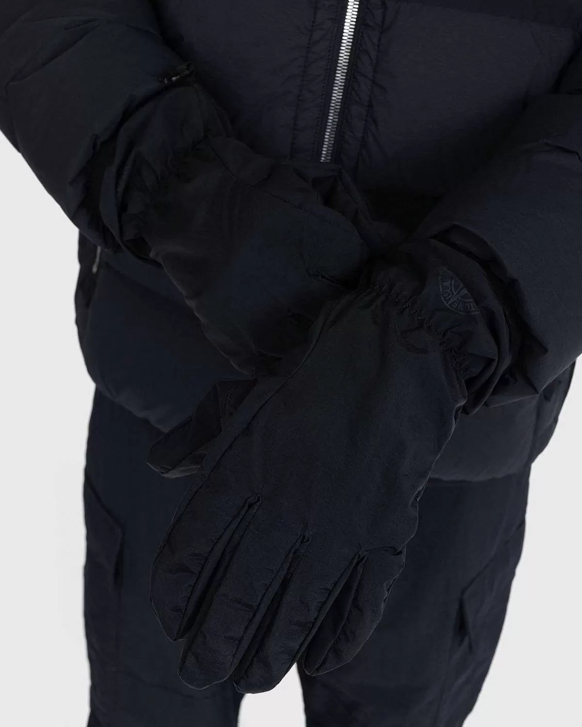 Vinter Tilbehør>Stone Island Nylon Metal Handsker Sort