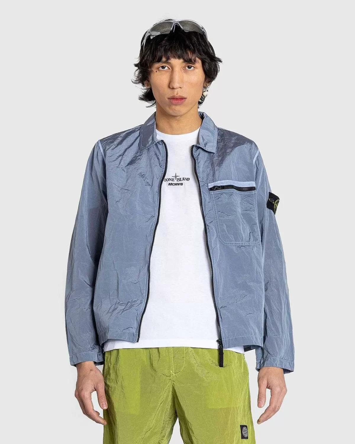 Overtøj>Stone Island Nylon Metal Overshirt Himmelbla