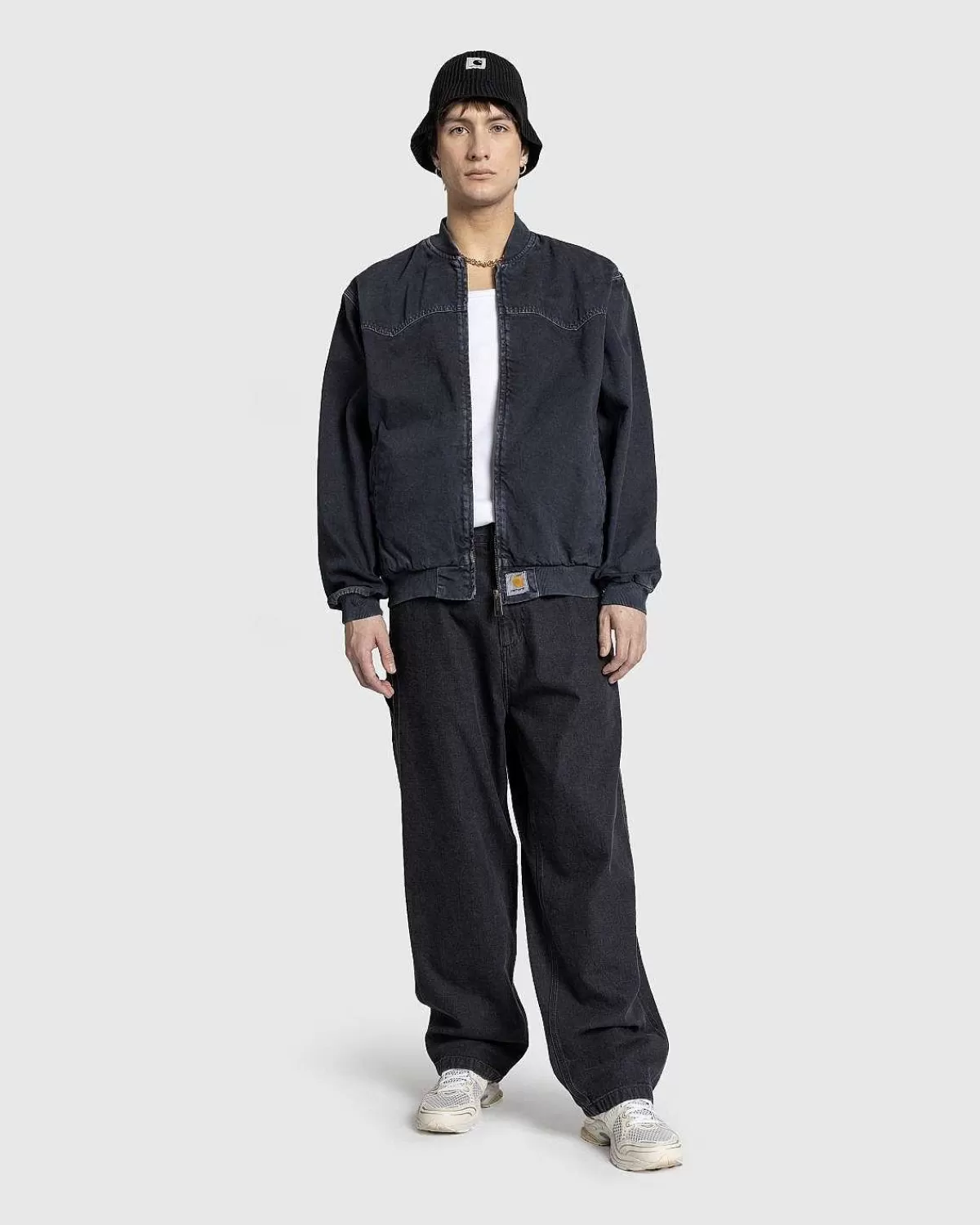 Overtøj>Carhartt WIP Og Santa Fe Bomber Black/Stone Dyed