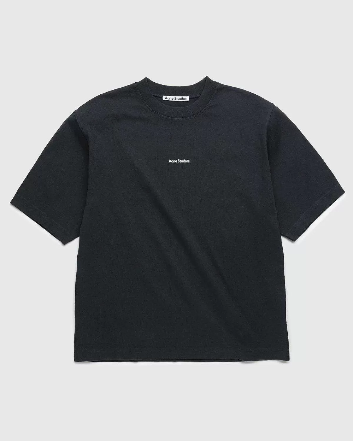 T-Shirts>Acne Studios Organisk Bomuld Logo T-Shirt Sort