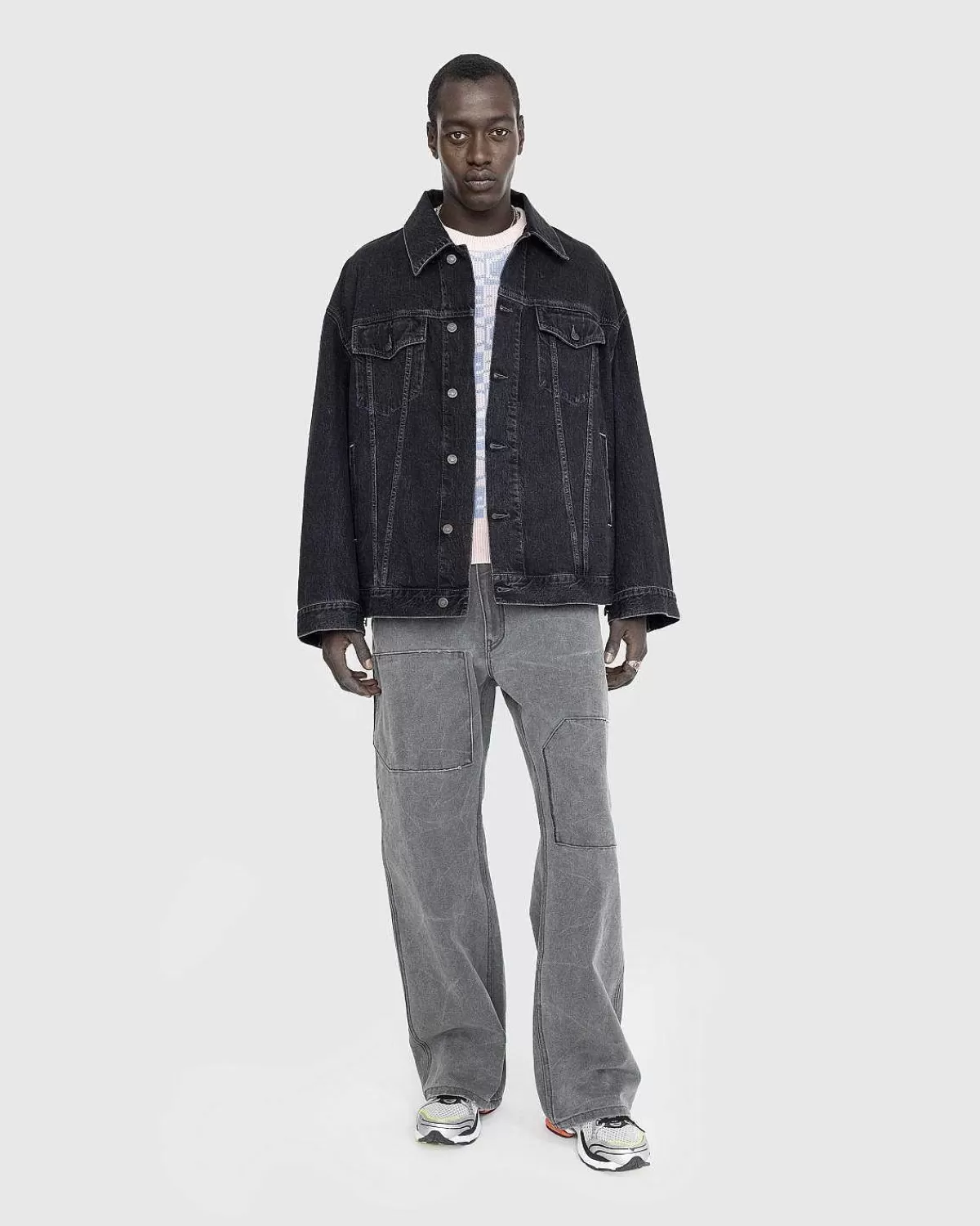 Overtøj>Acne Studios Oversized Denimjakke Sort