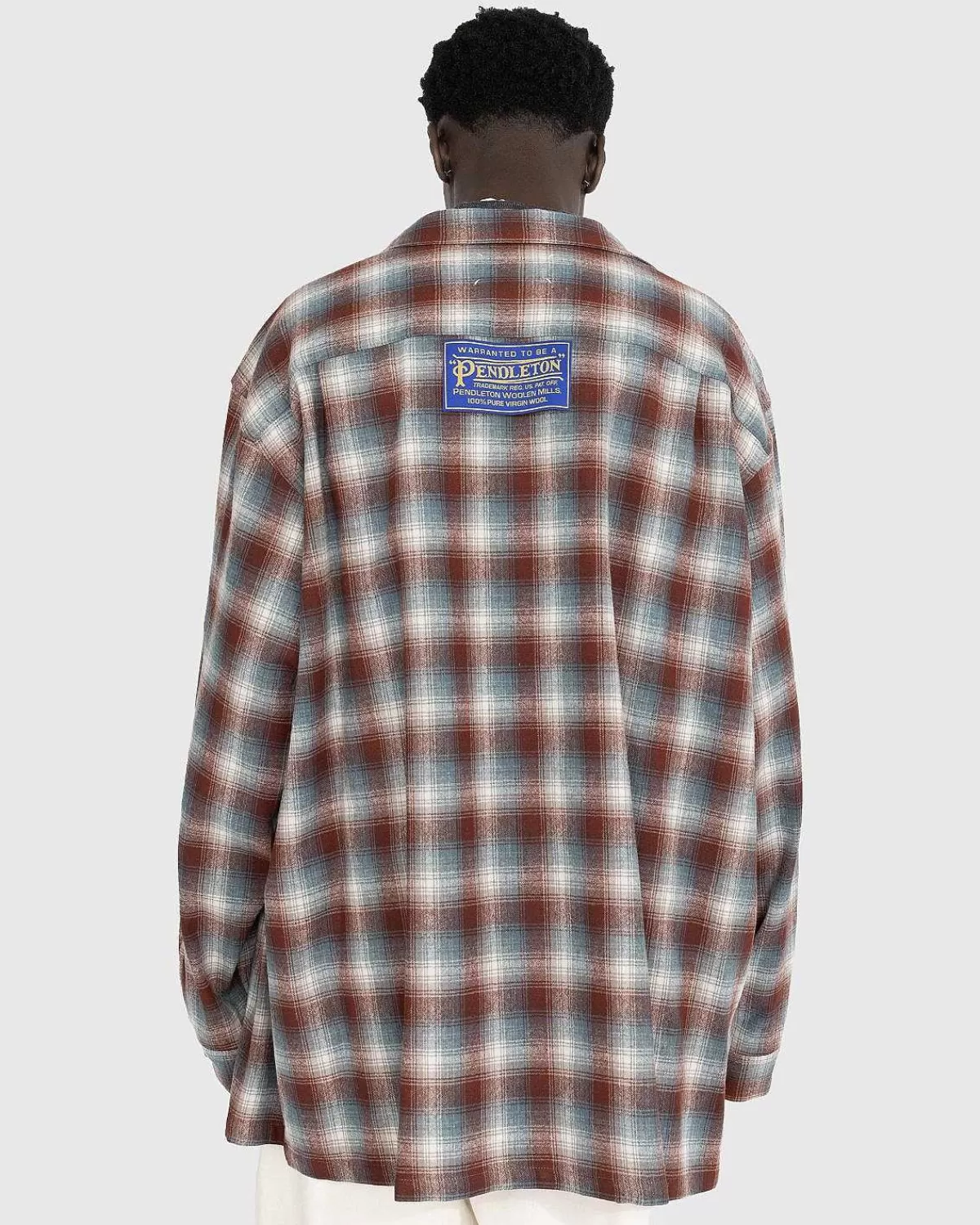 Skjorter>Maison Margiela Oversized Ternet Uld Button-Down Skjorte Multi