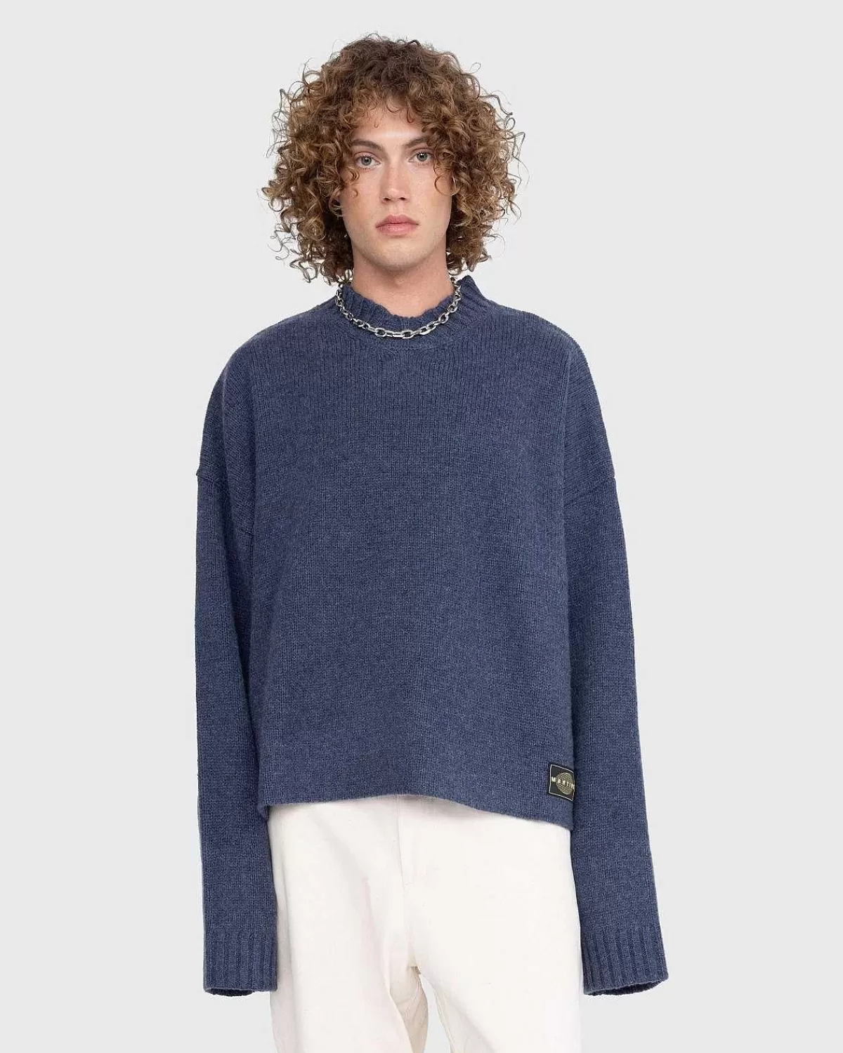 Strik>Martine Rose Oversized V-Hals Troje Indigo