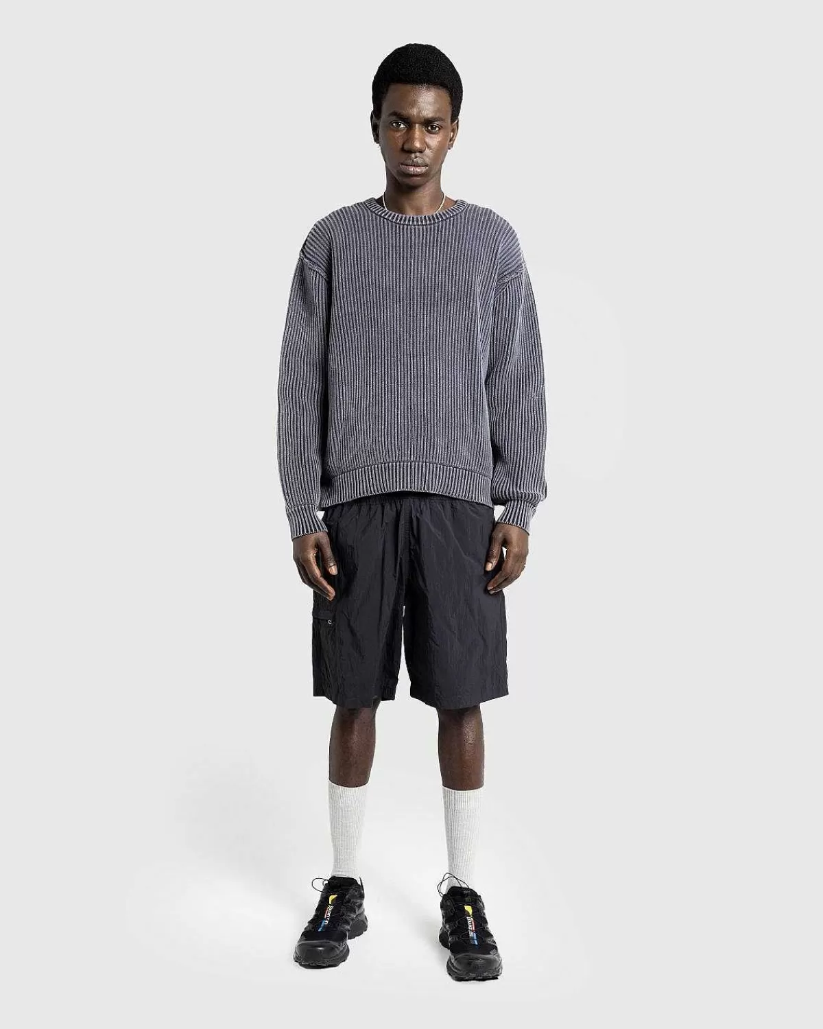 Strik>Highsnobiety HS05 Pigmentfarvet Sweater Vasket Sort