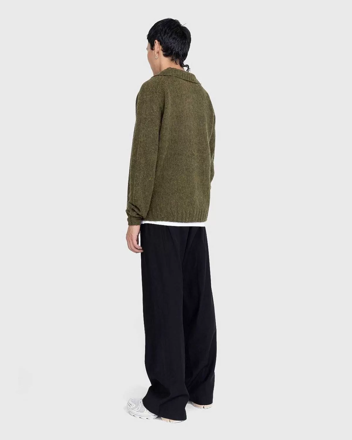 T-Shirts>Acne Studios Polo Uld Cardigan Mork Oliven