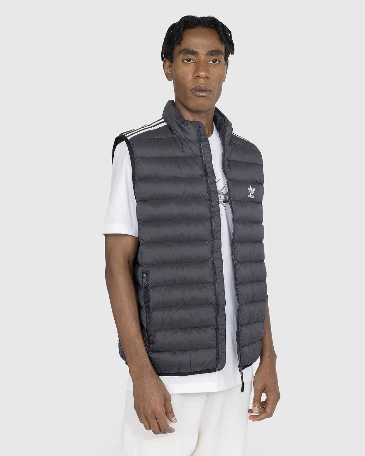 Overtøj>Adidas Polstret Vest Sort/Hvid