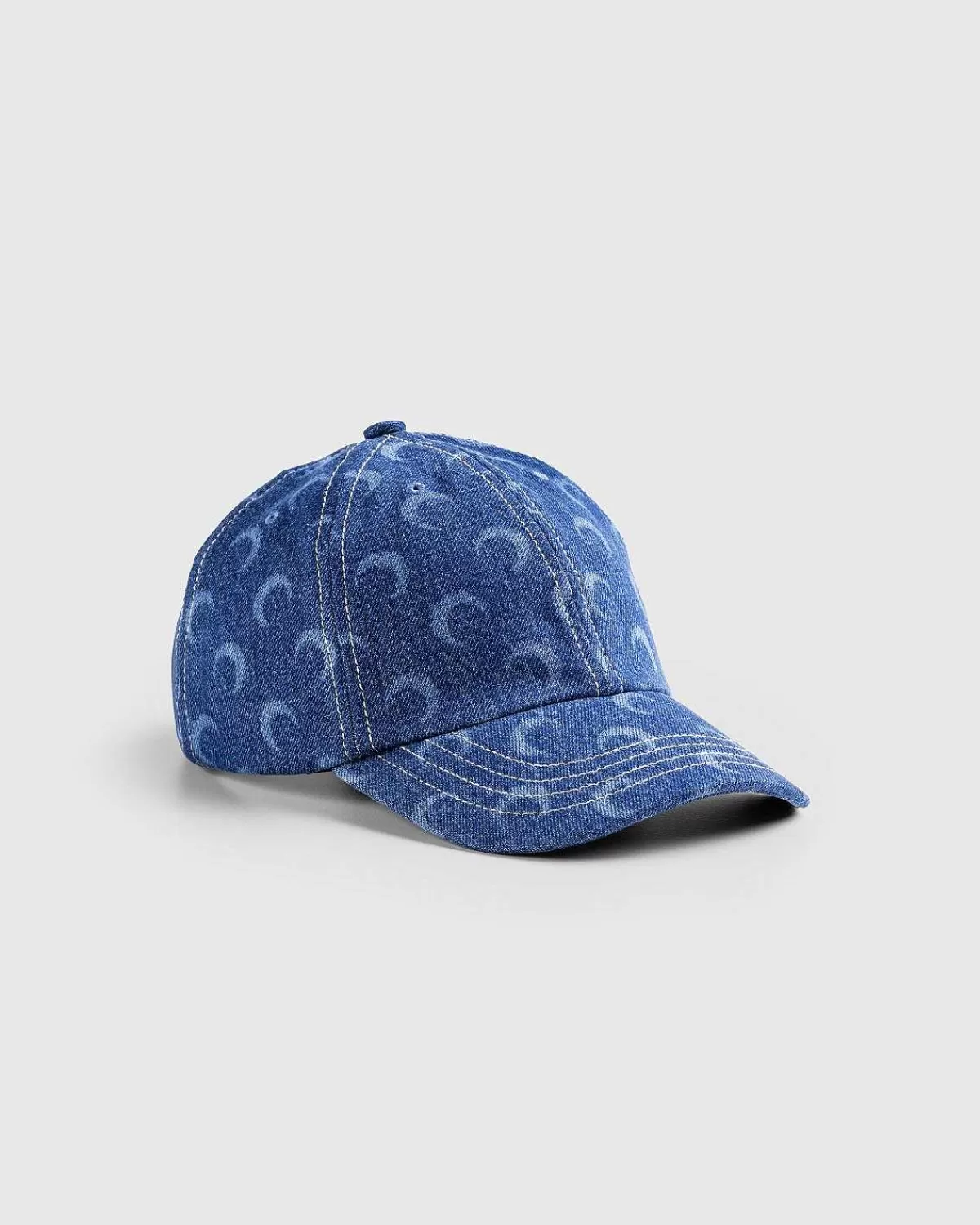 Hatte>Marine Serre Regenereret Deadstock Denim Baseball Cap Blue Laser Wash