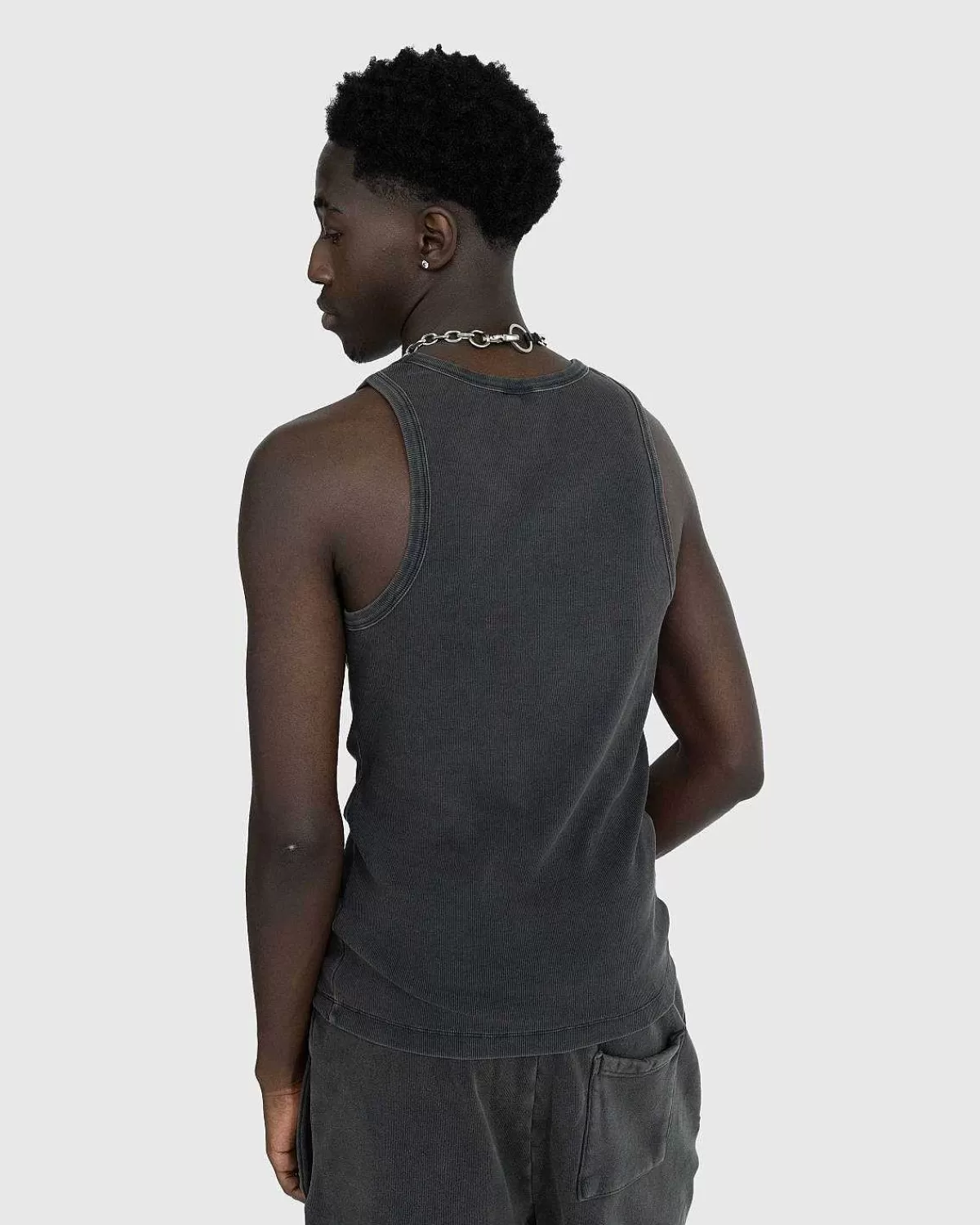 T-Shirts>Entire Studios Rib Tank Washed Black