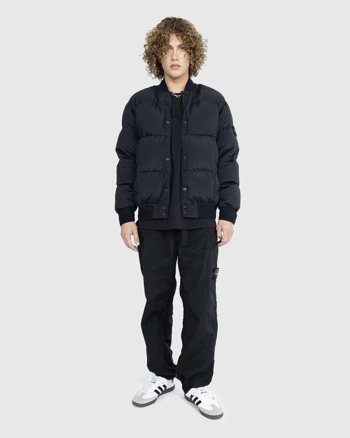 Overtøj>Stone Island Ripstop Nylon Metal Dunjakke Sort