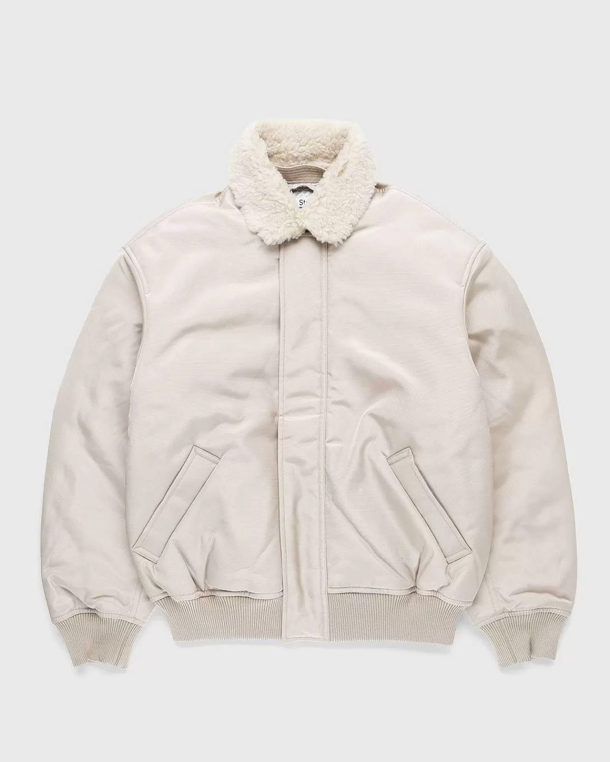 Overtøj>Acne Studios Shearling Collar Jakke Beige