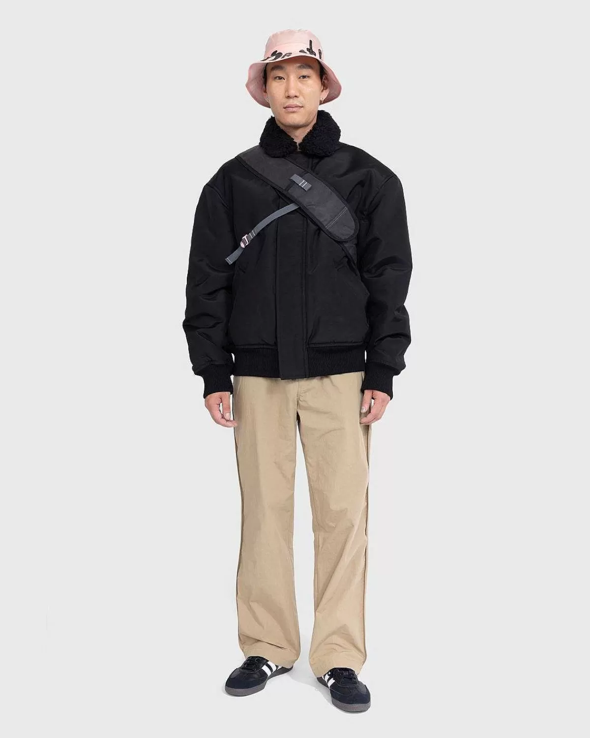 Overtøj>Acne Studios Shearling Collar Jakke Sort