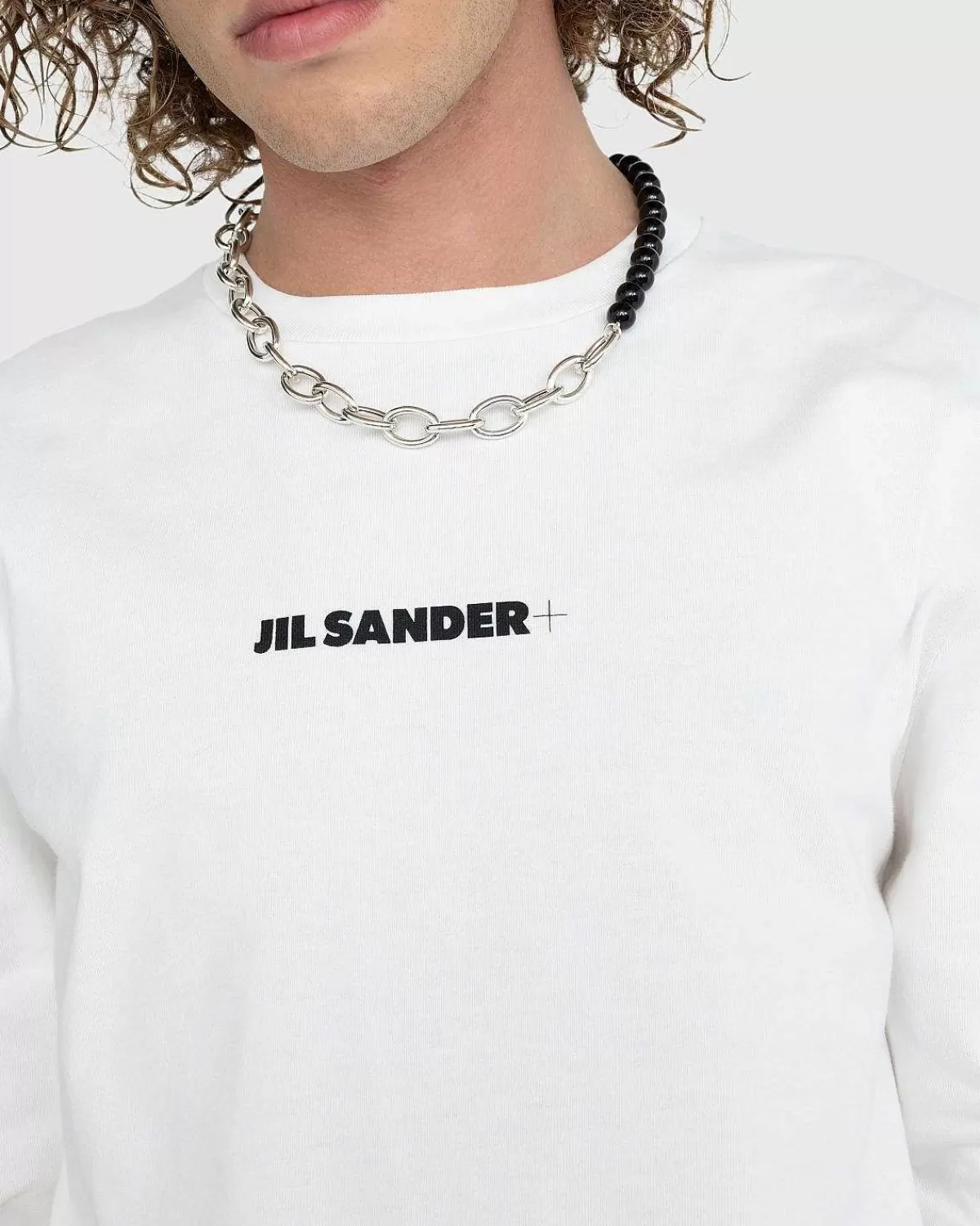 Smykker>Jil Sander Solidity Halskaede 4 Solv/Sort