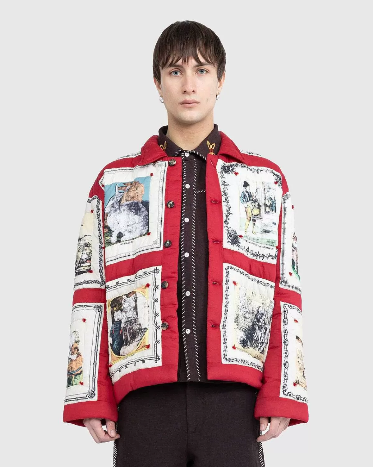 Overtøj>Bode Storytime Quilt Jacket Red Multi