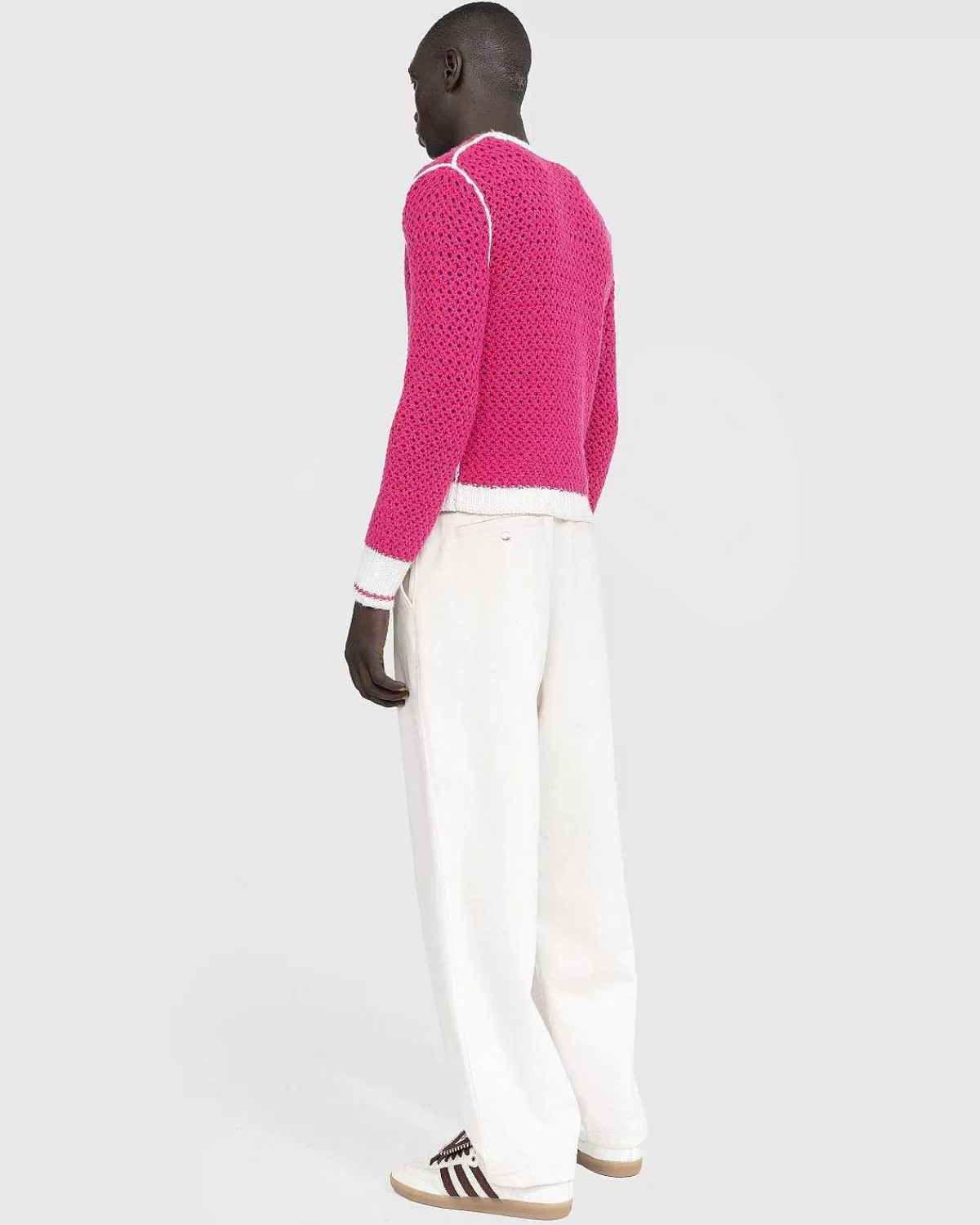 Strik>Stockholm Surfboard Club Strikket V-Hals Sweater Flou Pink