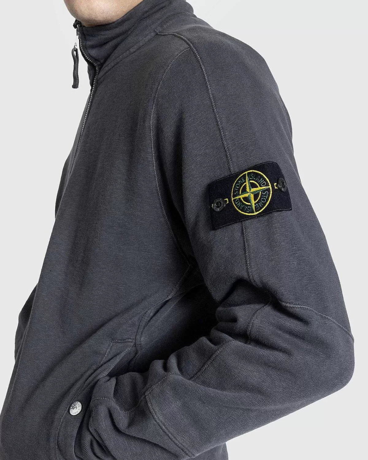 Sveder>Stone Island Sweatshirt Med Fuld Lynlas Charcoal