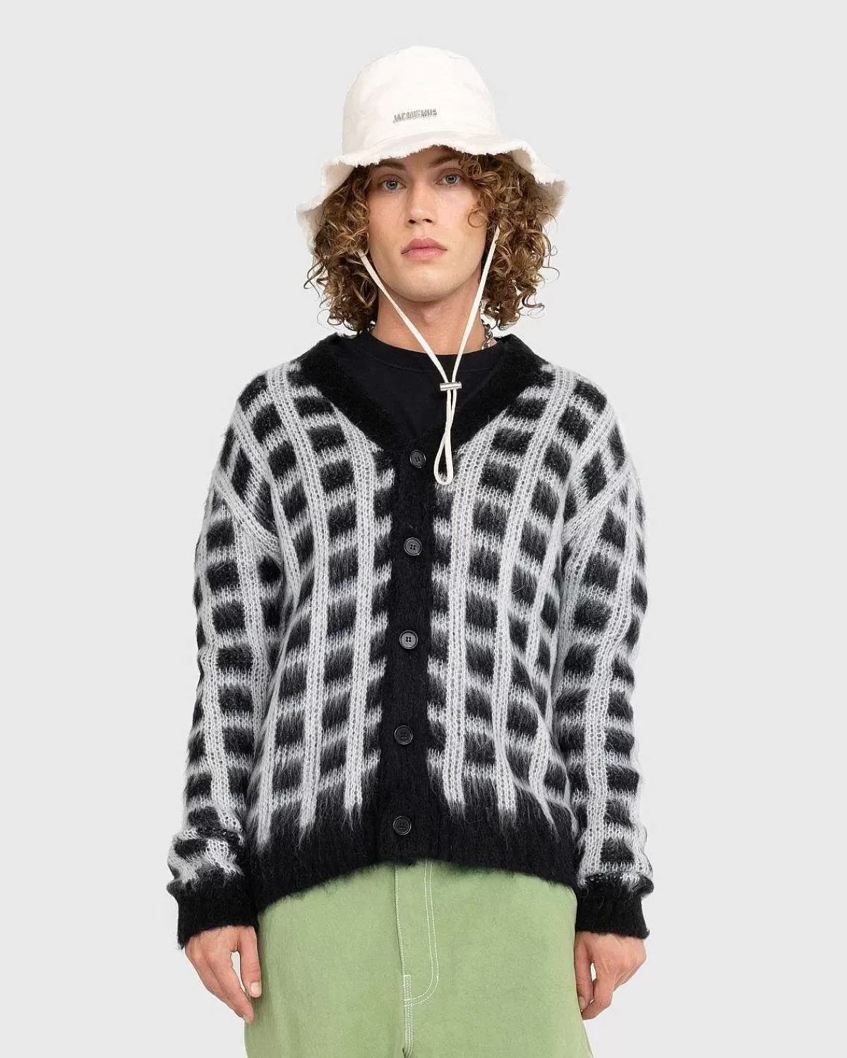 Strik>Marni Ternet Mohair Cardigan Sort