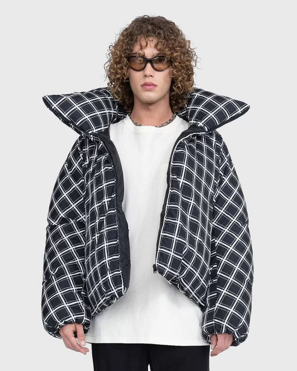 Overtøj>Marni Ternet Oversized Dunjakke Sort