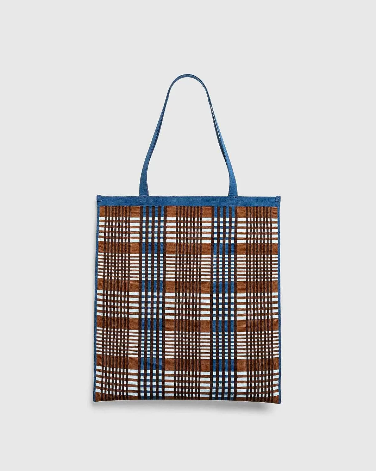 Tasker>Marni Tjek Jacquard Tote Bag Lysebla/Rust