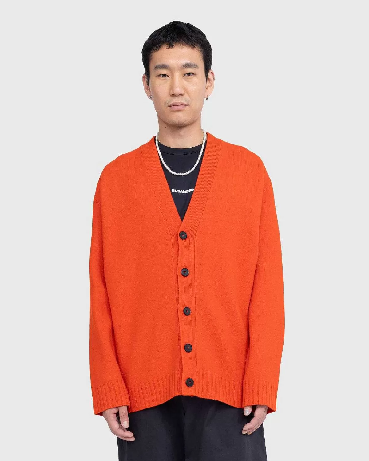 Strik>Jil Sander Uld Cardigan Poppy