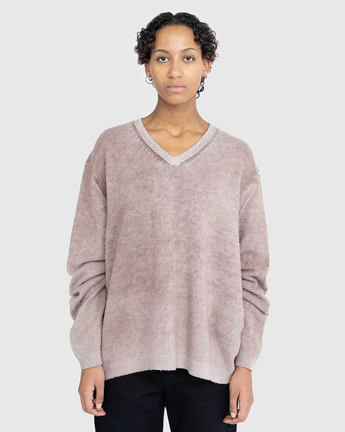 Strik>Acne Studios Uld V-Hals Sweater Brun