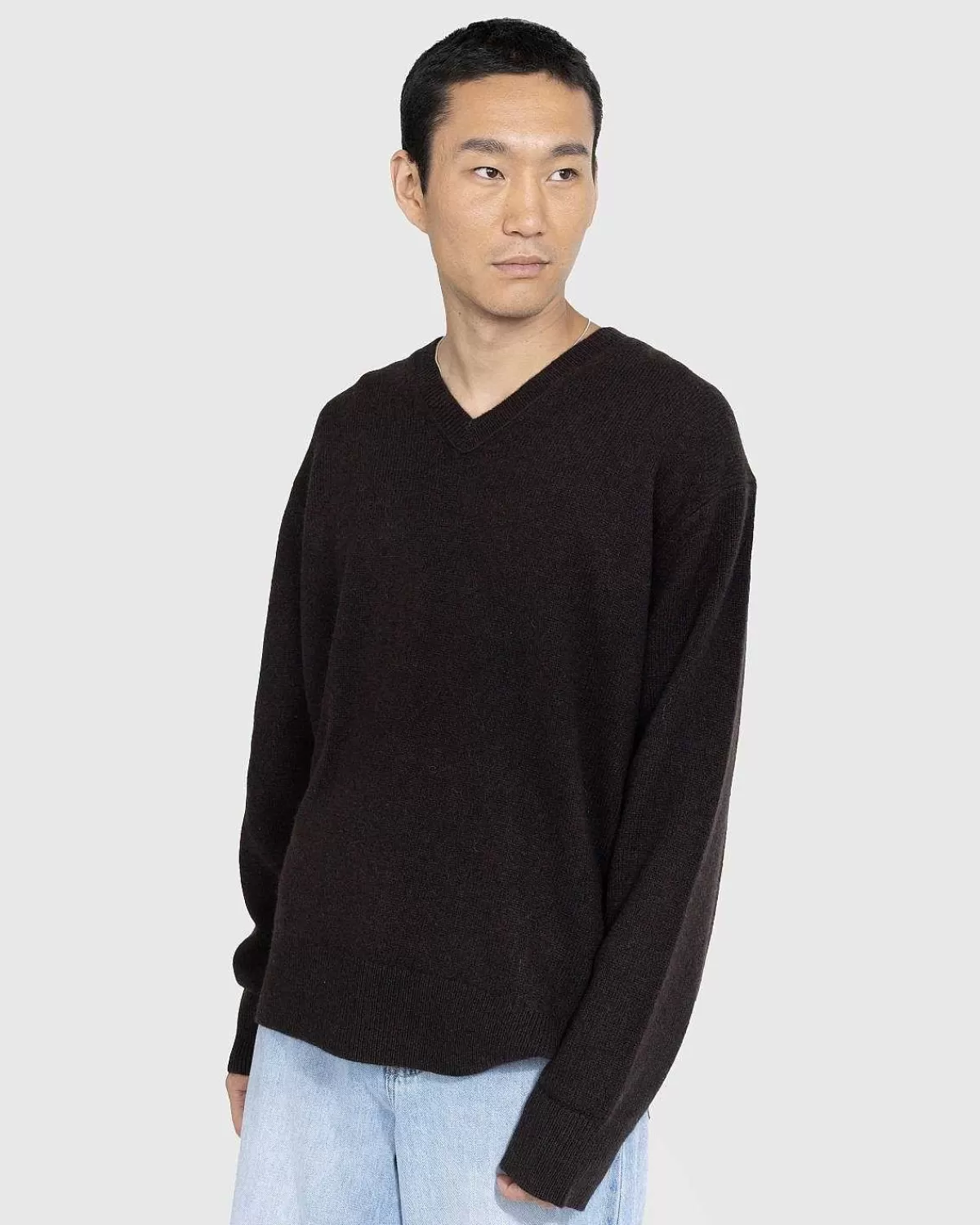 Strik>Acne Studios Uld V-Hals Sweater Brun