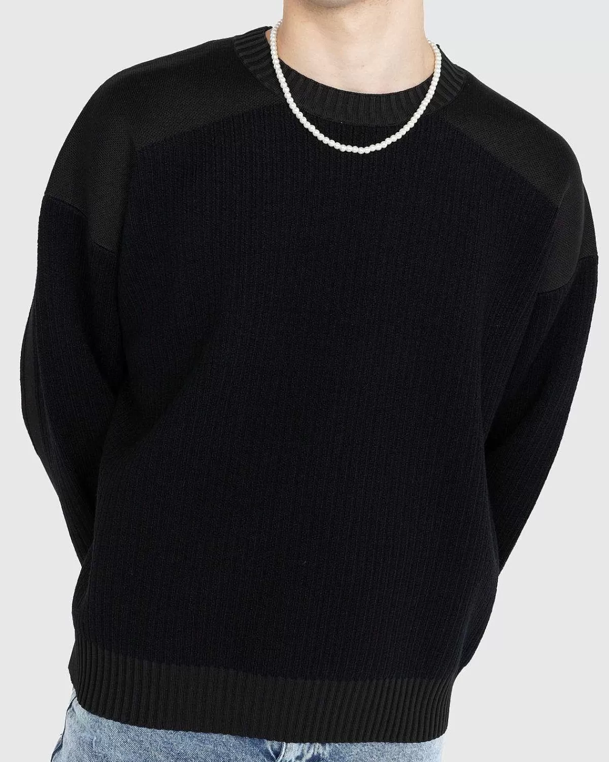 Strik>Y-3 Utility Sweater Med Rund Hals, Sort