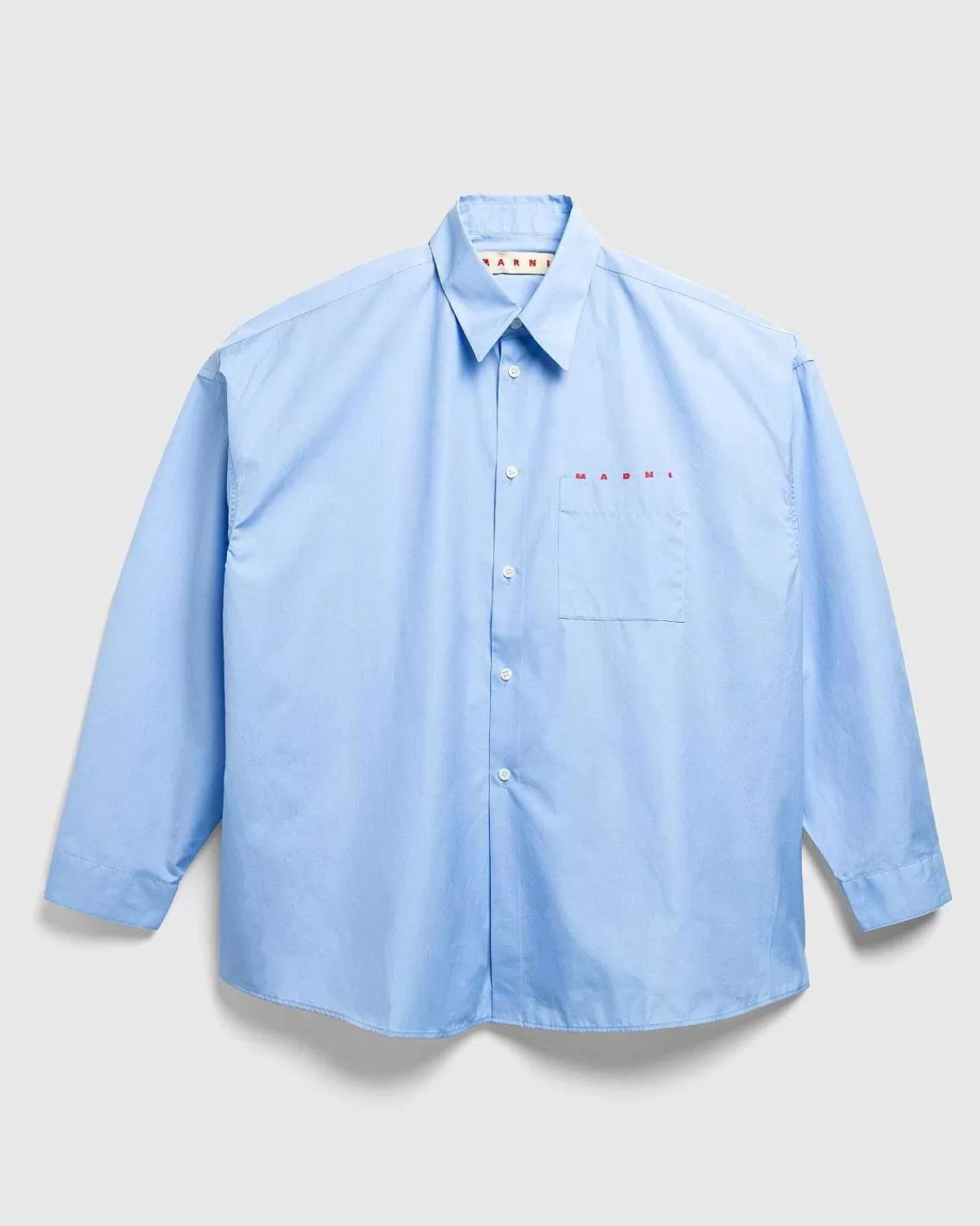 Skjorter>Marni Vaevet Button-Down Skjorte Iris Blue