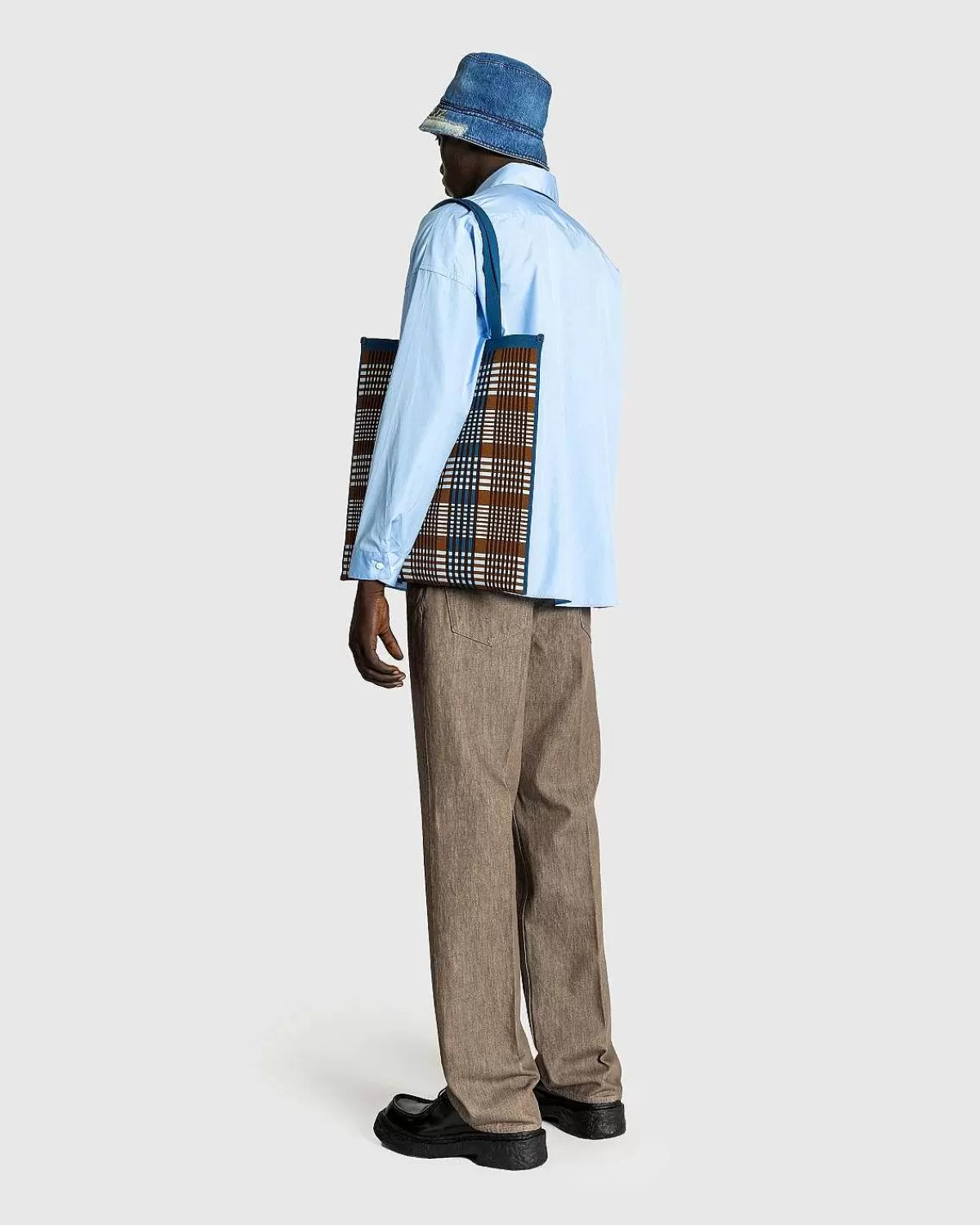 Skjorter>Marni Vaevet Button-Down Skjorte Iris Blue