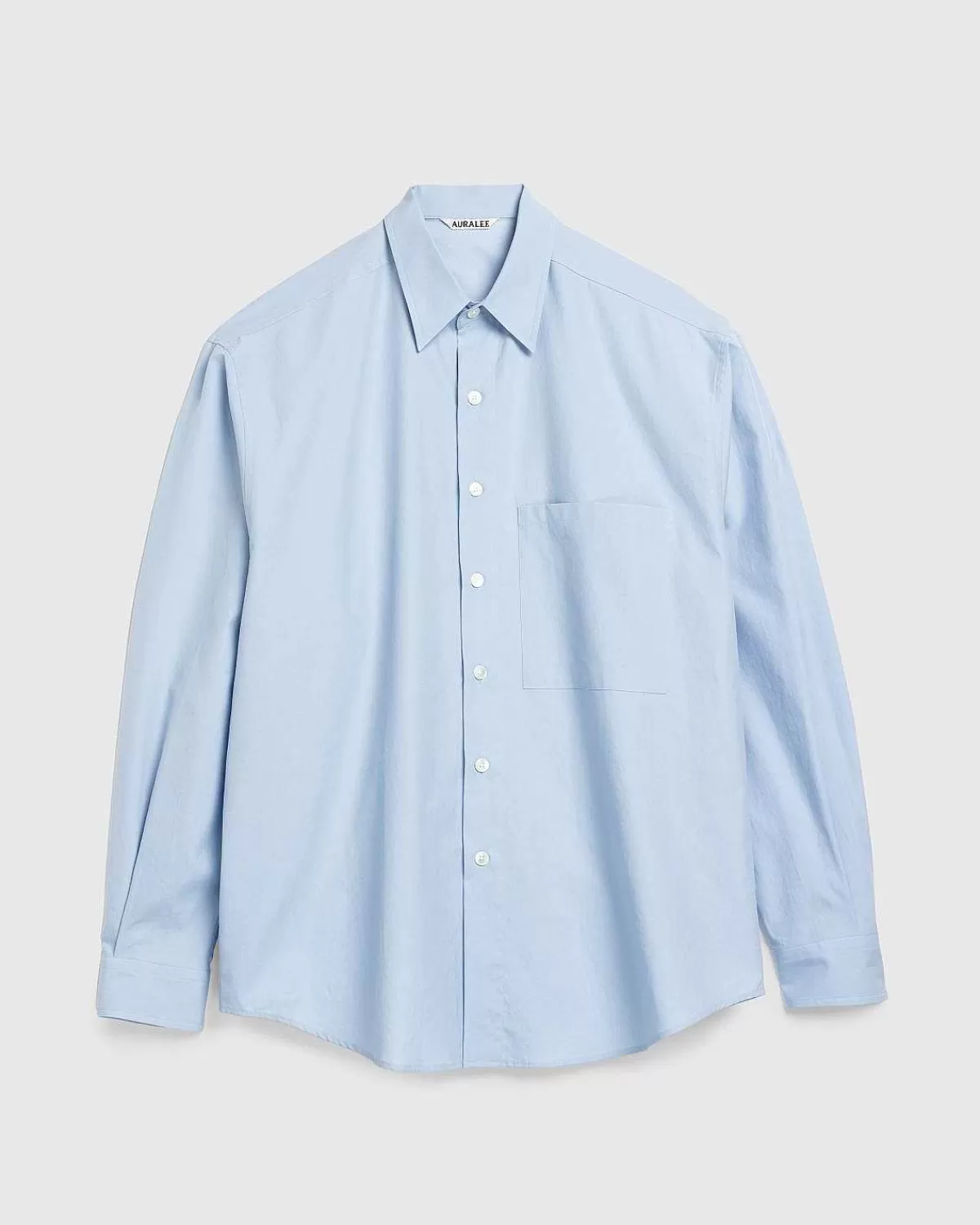 Skjorter>Auralee Vasket Finx Twill Big Shirt Sax Blue