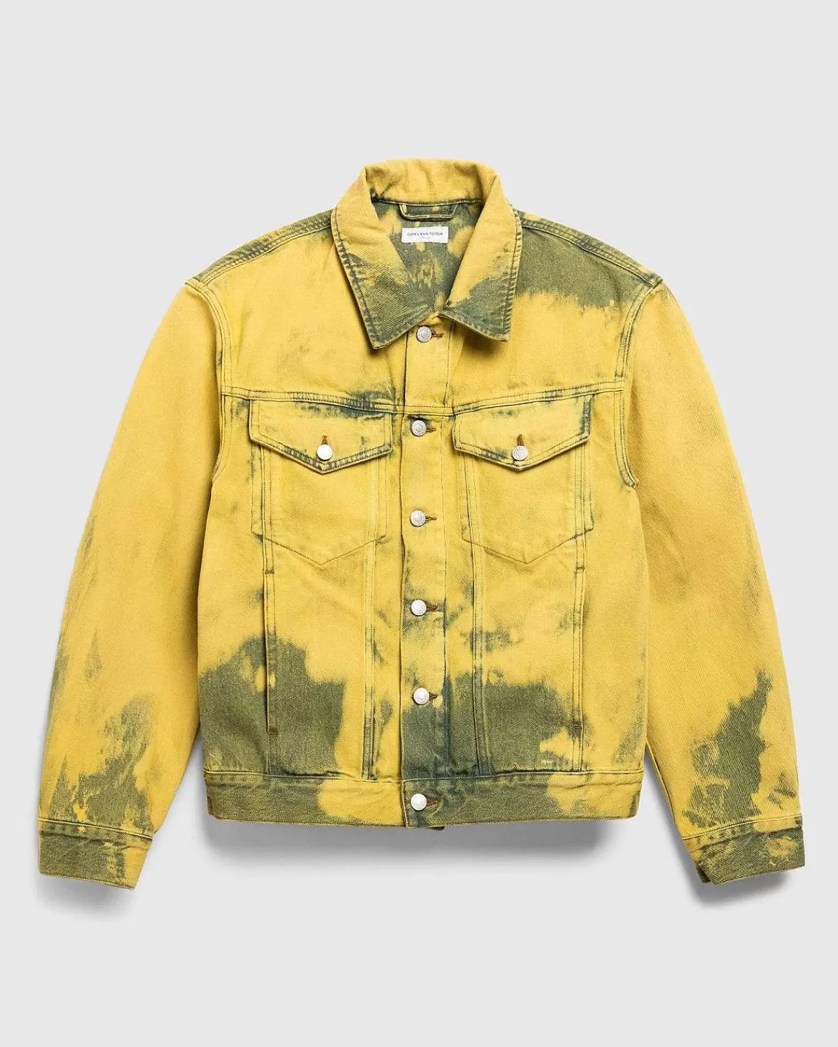 Overtøj>Dries van Noten Vuskin Denimjakke Lime