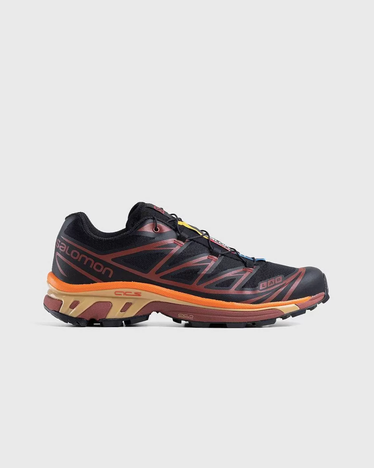 Sneakers>Salomon Xt-6 Sort/Chokoladeblomme/Vibrant Orange