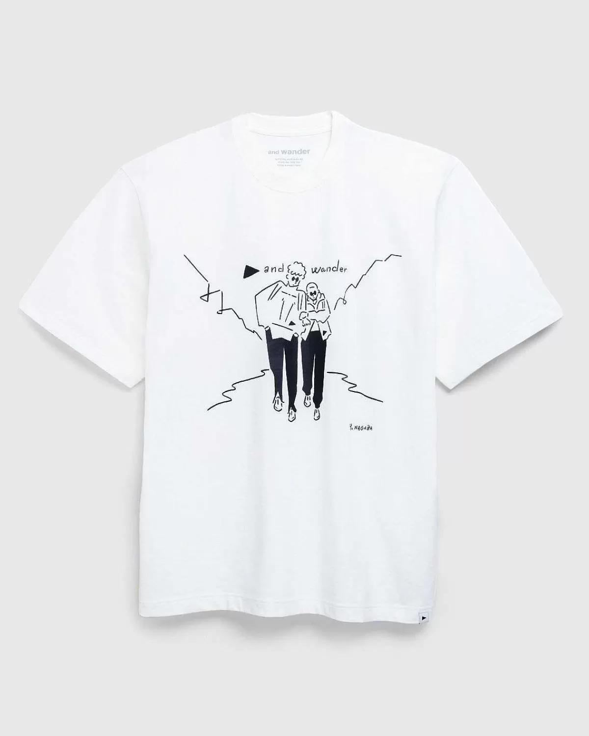 T-Shirts>And Wander Yu Nagaba Trykt T Hvid