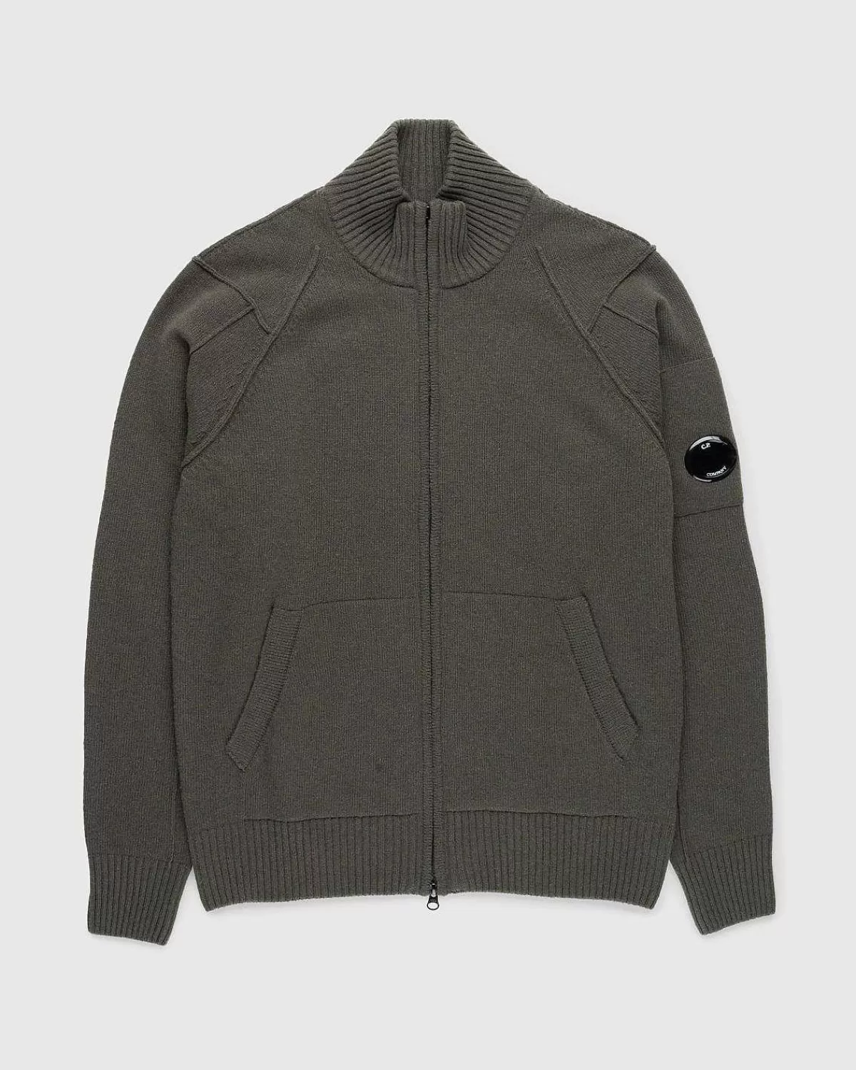 Strik>C.P. Company Zip-Up Cardigan Olive Night